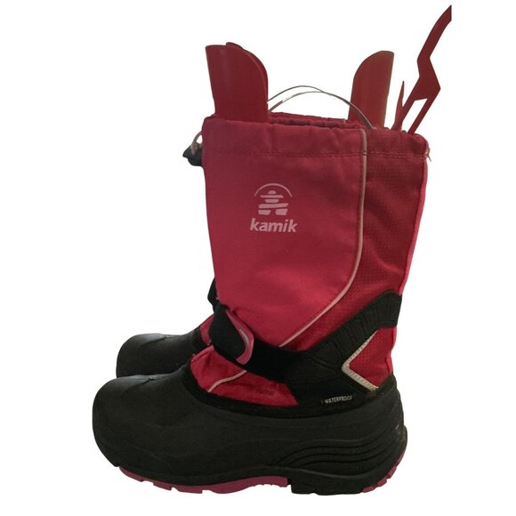 Kamik Kids Size 5 Black Pink Durable Outerwear Waterproof Winter Snow Boots - Picture 2 of 7